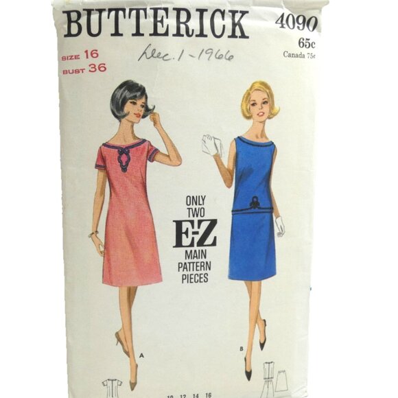 Butterick | Other | Vintage Butterick Pattern Misses Size 6 Bust 36 Diy ...